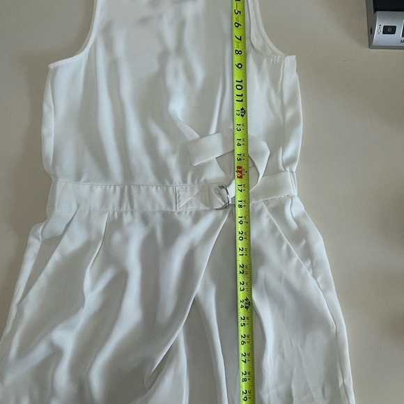 Topshop White Belted Playsuit Shorts Jumpsuit Romper Size 8 - Picture 12 of 12